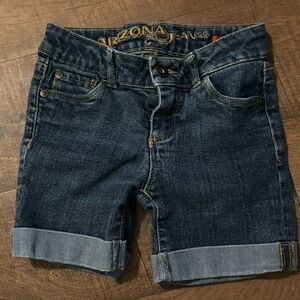 Arizona Jean Company Navy Denim Shorts with Button Waist